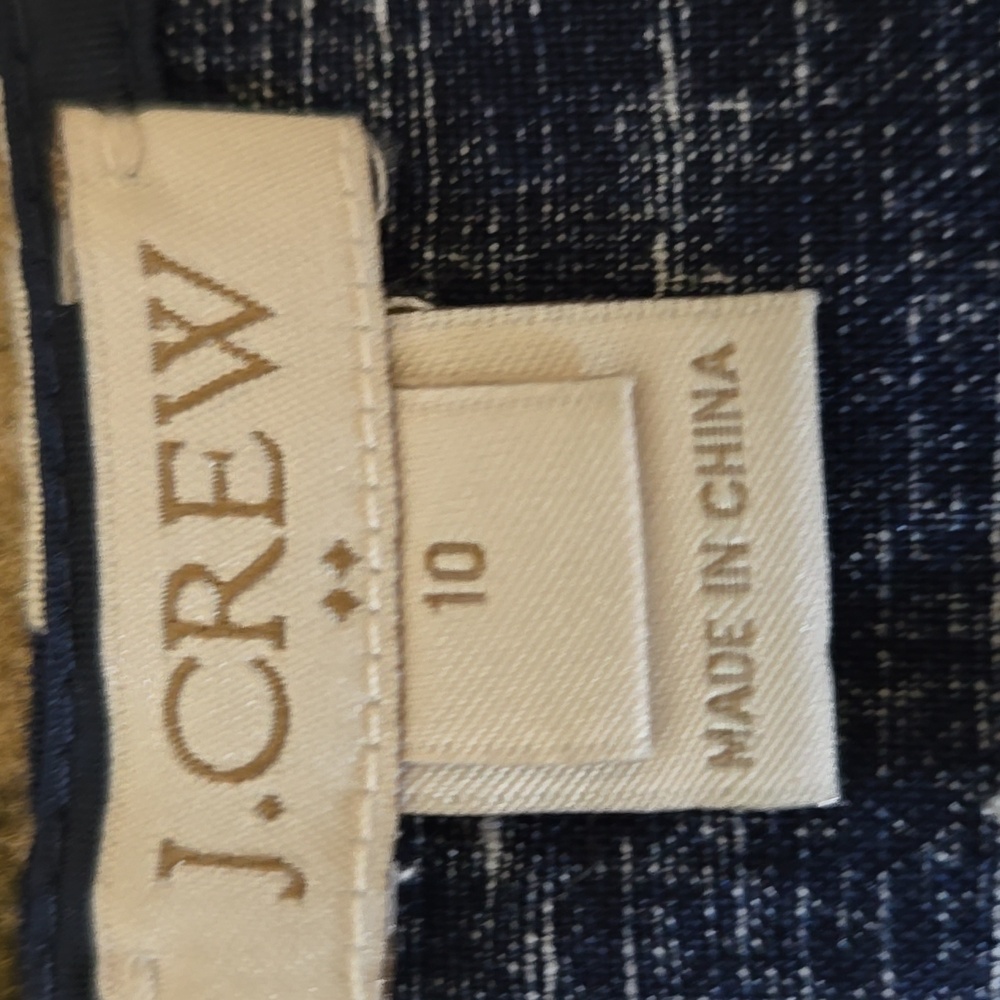 EUC J. Crew Navy/White Dot Blouse Size 10 - Picture 8 of 9